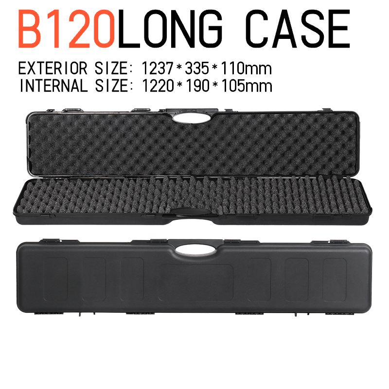 Pp Carrying Case Hard Waterproof Case Hard Gun Cases Model B120 * Plastic with Handle Plastic Long Case1237*270*110 Black 3 Year