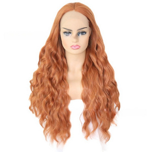 Synthetic Wigs Hair Hot Sale 26 inch Long Wavy Stylish  Premium Fiber Lace frontal wig