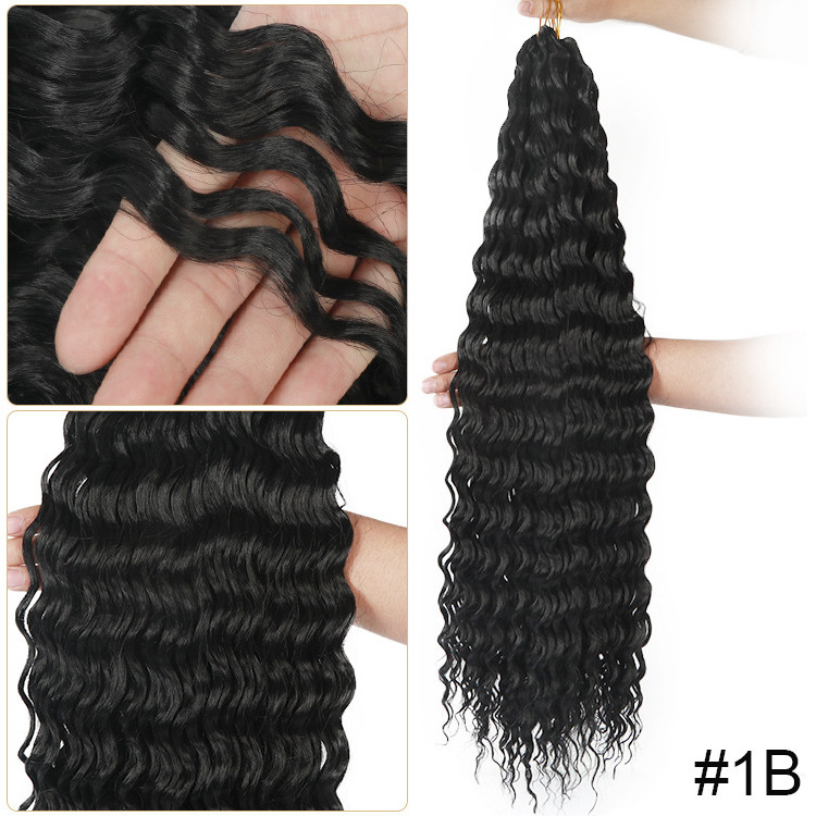 24inch 100g Deep Wave Crochet Hair Ombre Deep Box Braid Twist Ocean Wave Water Synthetic Braiding Hair Extensions