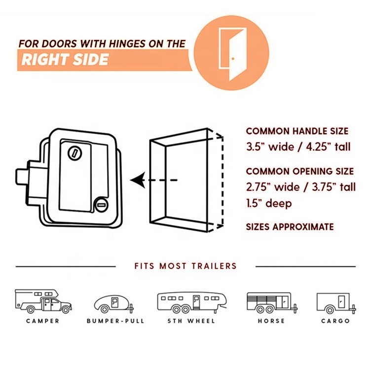 High Quality Security 100% Metal RV Keyless Entry Door Lock with Key-fobs and Backlit Keypad for Caravan Camper Bus Yacht