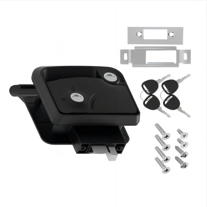 Heavy Duty Black Zinc Alloy Handle Latch RV Door Latch Replacement Kit RV Entry Door Lock For RV