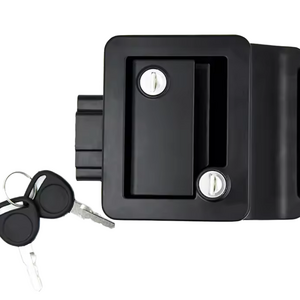 Black RV Travel Trailer Entry Door Lock with Paddle Deadbolt Black RV Door Latch and Lock Cylinders