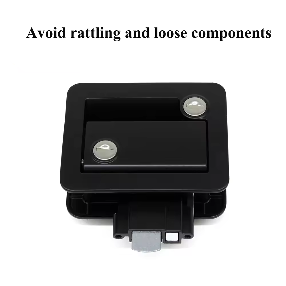 Black RV Travel Trailer Entry Door Lock with Paddle Deadbolt Black RV Door Latch and Lock Cylinders