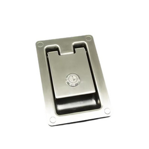 Stainless Steel Paddle Latch Safety Door Lock for Truck Trailers Recessed Plane Lock Cylinder