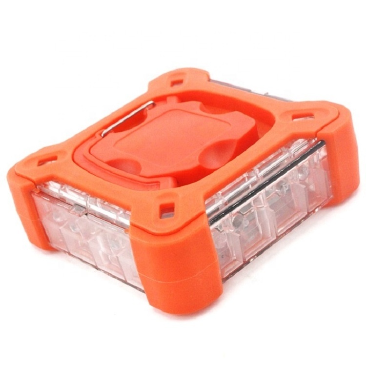 Square LED Flashing Roadside Safety Discs Warning Traffic Emergency Light LED Road Flares with 9 Modes and Strong Magnet