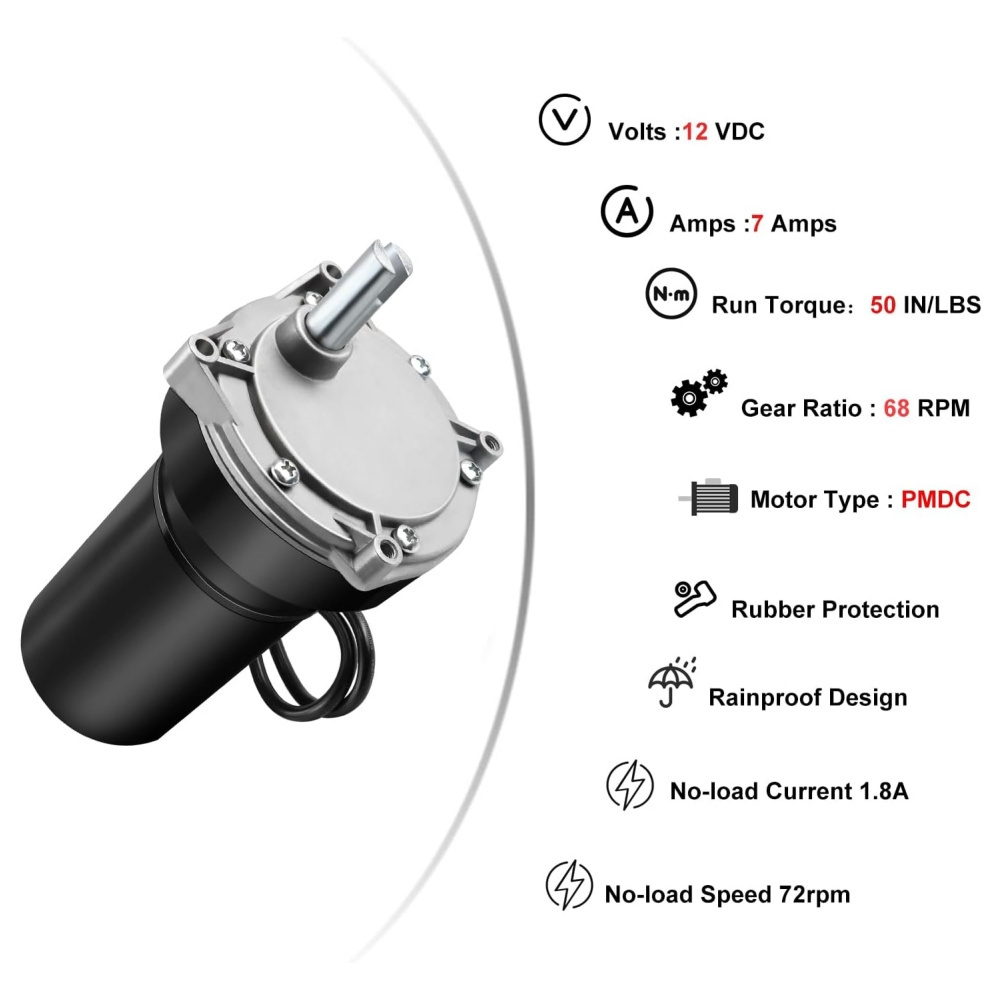 12V DC RV Electric Jack Motor 5th Wheel Jack Motor Compatible with Lippert 113407 352338 138445 178562 162307