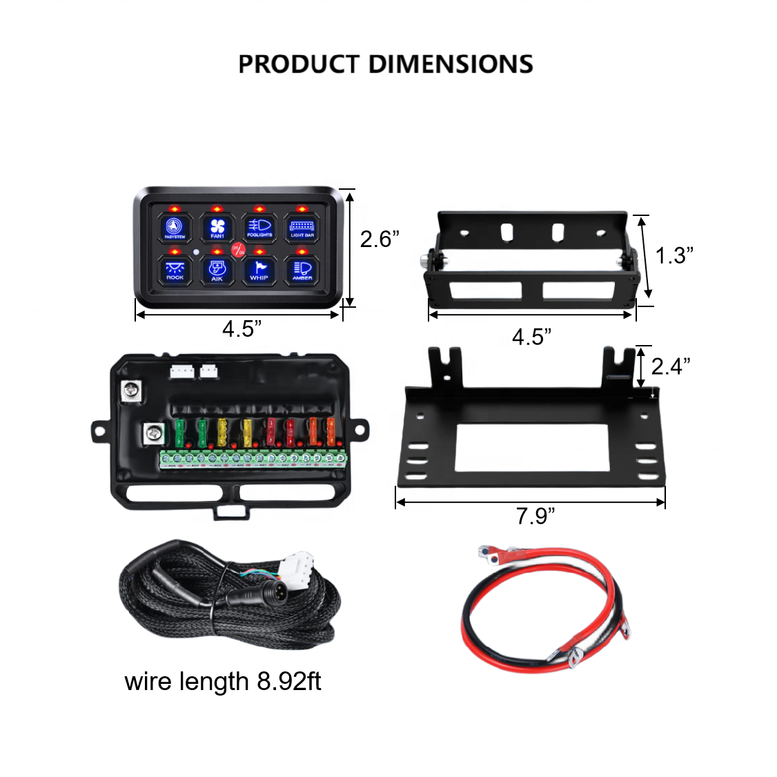 Switch Panels 8 Gang Switch Panel Circuit Control Relay System RGB for 12V Caravans Trucks SUV ATV UTV Boat Marine Customized