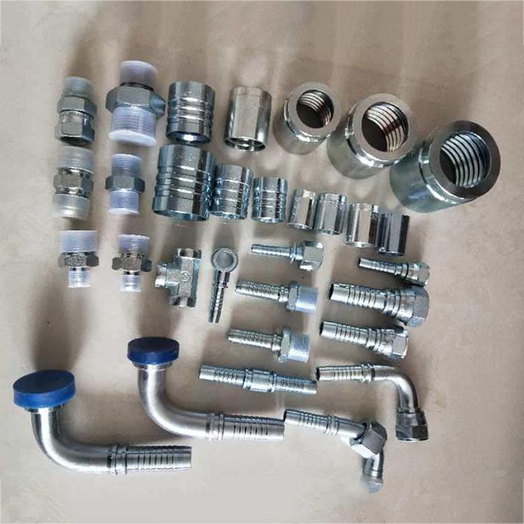 High Pressure Forged Swivel Hose Fittings Straight Crimp Style Hydraulic Pipe Hose Fitting