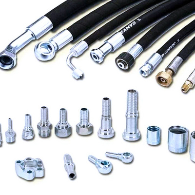 High Pressure Forged Swivel Hose Fittings Straight Crimp Style Hydraulic Pipe Hose Fitting