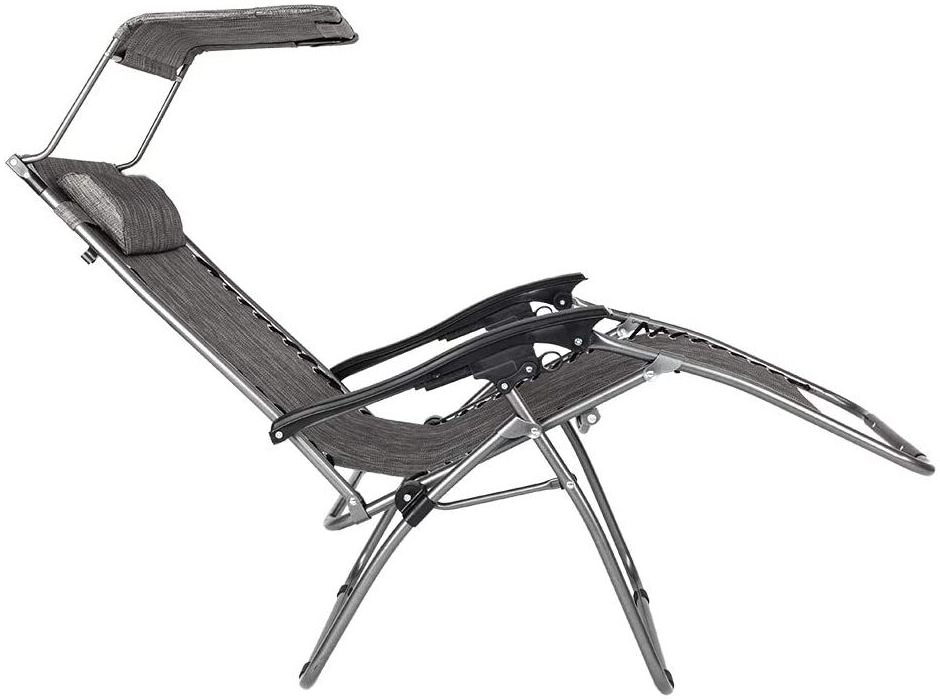 Folding camping  folding chair recliner with Sun shade and cuphplder