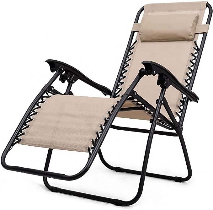 pure color outdoor garden 3 PCS zero gravity folding Lounge Table Chair Set chair