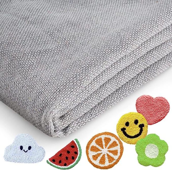 Hot Sale Factory Germany Standard Gray Tufting Fabric Monk Cloth Cotton Polyester Cloth Gray Primary Tufting Cloth For Knitting