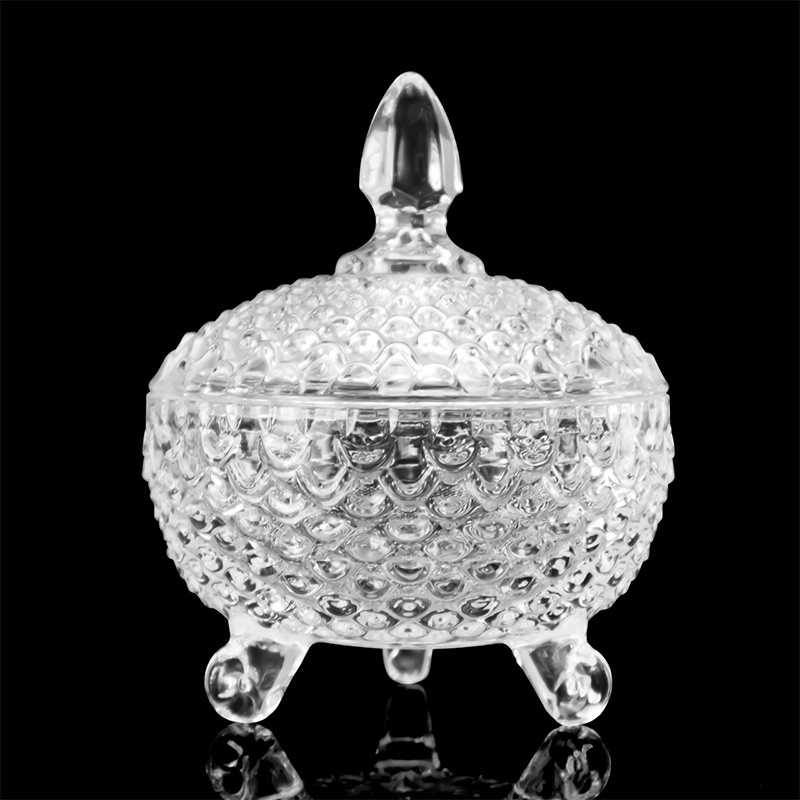 Home Wedding Decor Luxury Cookie Pot Footed Glass Candy Jar Big