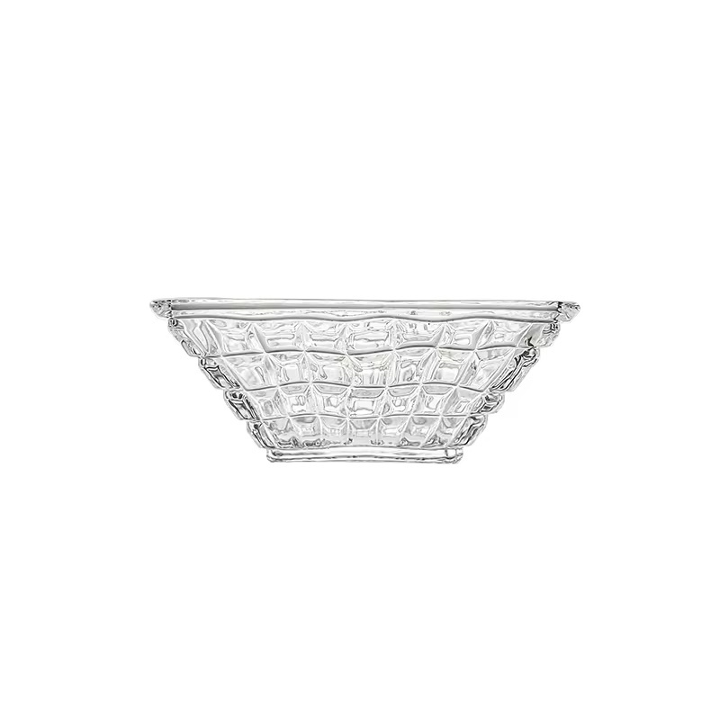 Hot Selling Square Large Glass Plates And Storage Bowls Serving Clear Glass Bowls