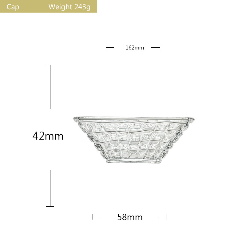 Hot Selling Square Large Glass Plates And Storage Bowls Serving Clear Glass Bowls