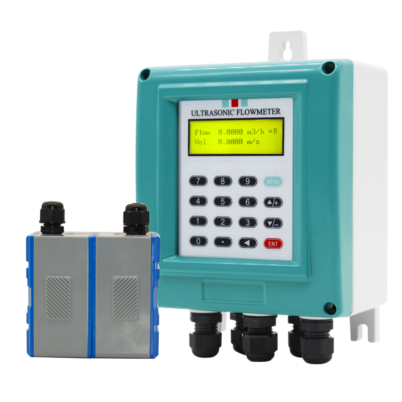 QTUF-200B transit-time clamp-on flow meter water flowmeter flow rate sensor cheap ultrasonic flow meter