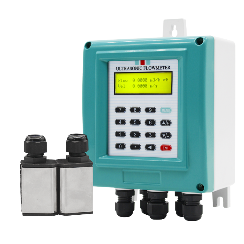 QTUF-200B transit-time clamp-on flow meter water flowmeter flow rate sensor cheap ultrasonic flow meter