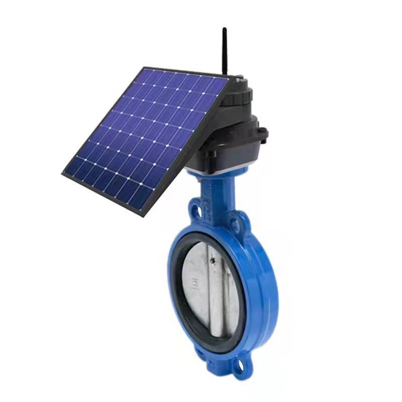 GSM based solar panel irrigation controller with butterfly valve  wireless smart water valve  butterfly valve actuator