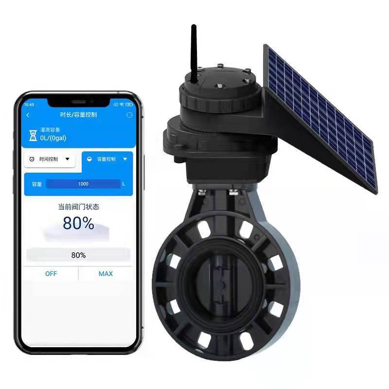 GSM based solar panel irrigation controller with butterfly valve  wireless smart water valve  butterfly valve actuator