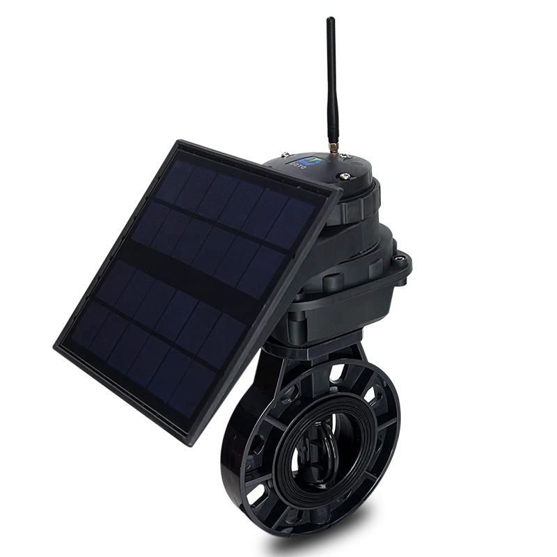 GSM based solar panel irrigation controller with butterfly valve  wireless smart water valve  butterfly valve actuator