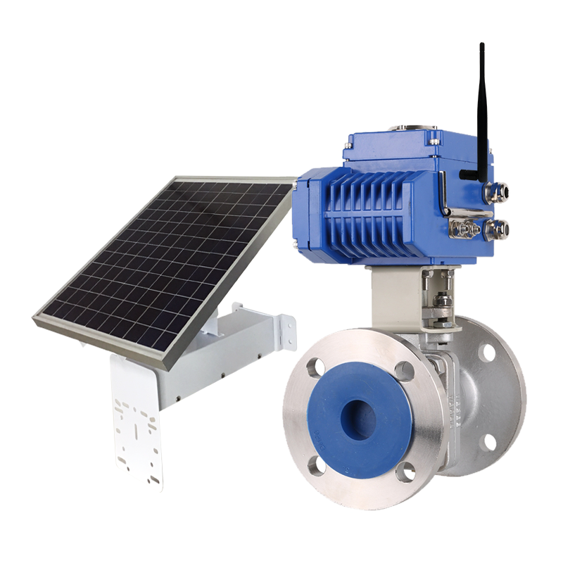 4G/LoRa Network Base Emergency Shut Off Solenoid Butterfly Valve Actuator Solar Power Quarter Turn Solar Power Electric Actuator