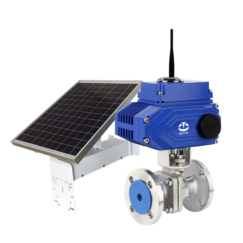 4G/LoRa Network Base Emergency Shut Off Solenoid Butterfly Valve Actuator Solar Power Quarter Turn Solar Power Electric Actuator