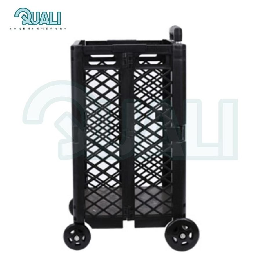 Quali Mesh Rolling Utility Cart Folding and Collapsible Hand Crate on Wheels