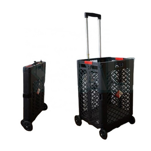 Quali Mesh Rolling Utility Cart Folding and Collapsible Hand Crate on Wheels