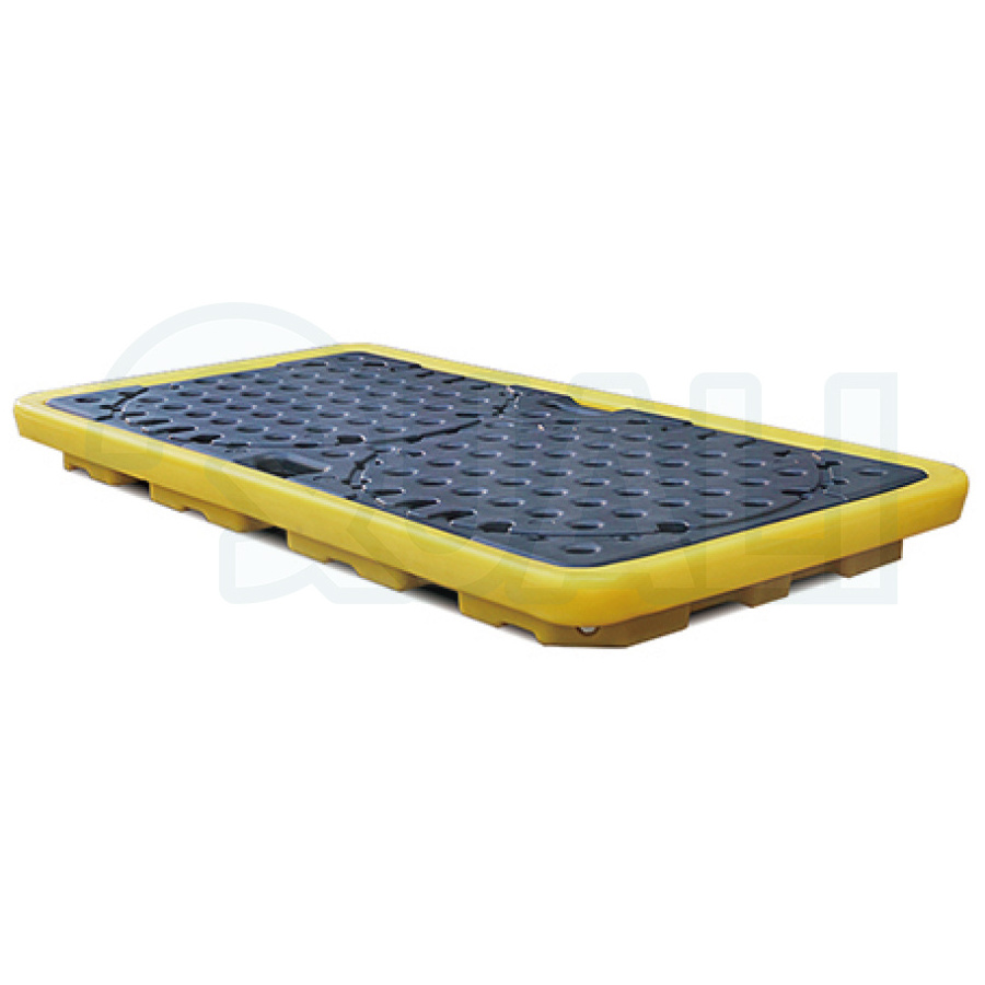 4 Barrels Plastic Anti-Spill Pallet Special For Chemical Plants 4 Way Entry Forklift Spill pallet