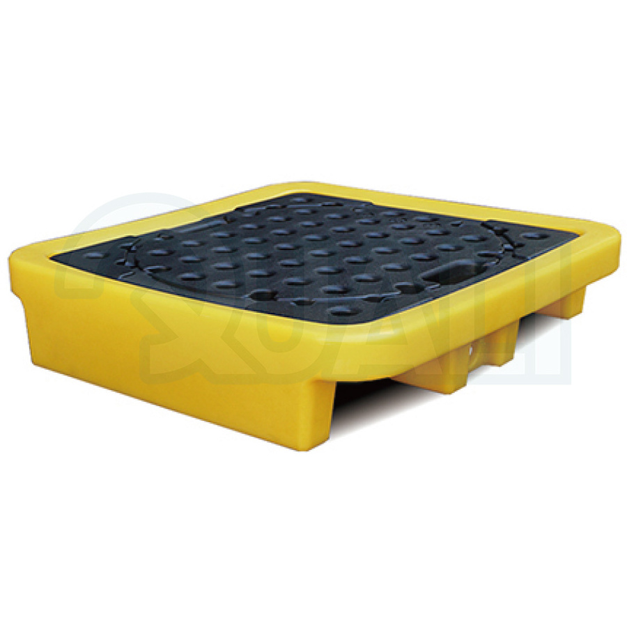 2 Barrels Oil Drum Plastic Anti-Spill Pallet Factory Price Forklift Used Spill Pallet Containment Spill Tray