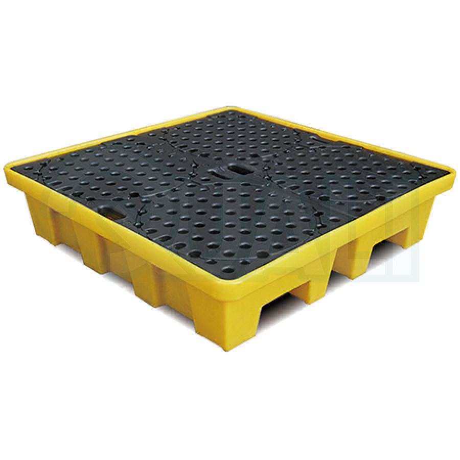 4 Barrels Plastic Anti-Spill Pallet Special For Chemical Plants 4 Way Entry Forklift Spill pallet