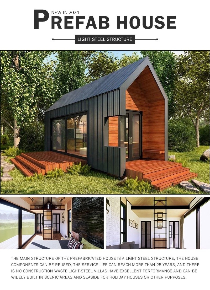 Quacent Sips Tiny Home Garden Office Flat Pack Tiny Prefab House Prefabricated House Luxurious Light Steel Frame Metal Homes