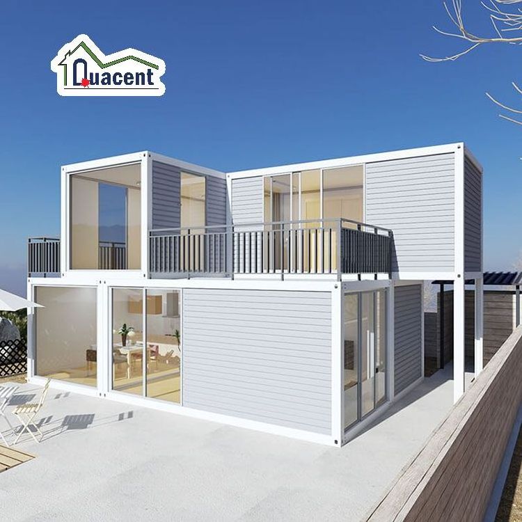 Quacent Flat Pack Container House with Elegant Designs High Insulation Prefabricated Homes with High Quality Light Steel Metal