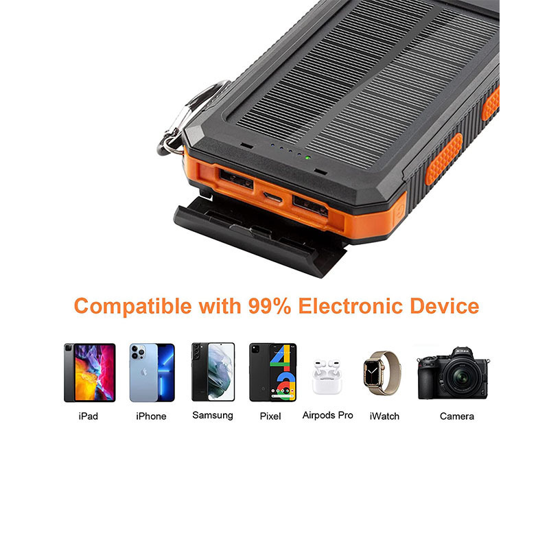 Waterproof Outdoor Solar Power Bank 20000mAh Dual USB Travel Outdoor Solar Mobile Phone Charger Solar Powerbanks For Camping