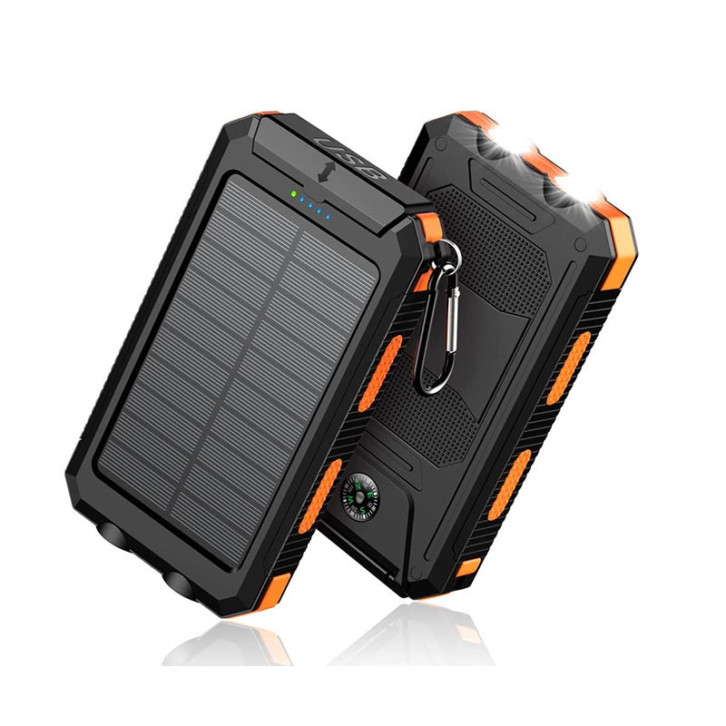 Waterproof Outdoor Solar Power Bank 20000mAh Dual USB Travel Outdoor Solar Mobile Phone Charger Solar Powerbanks For Camping