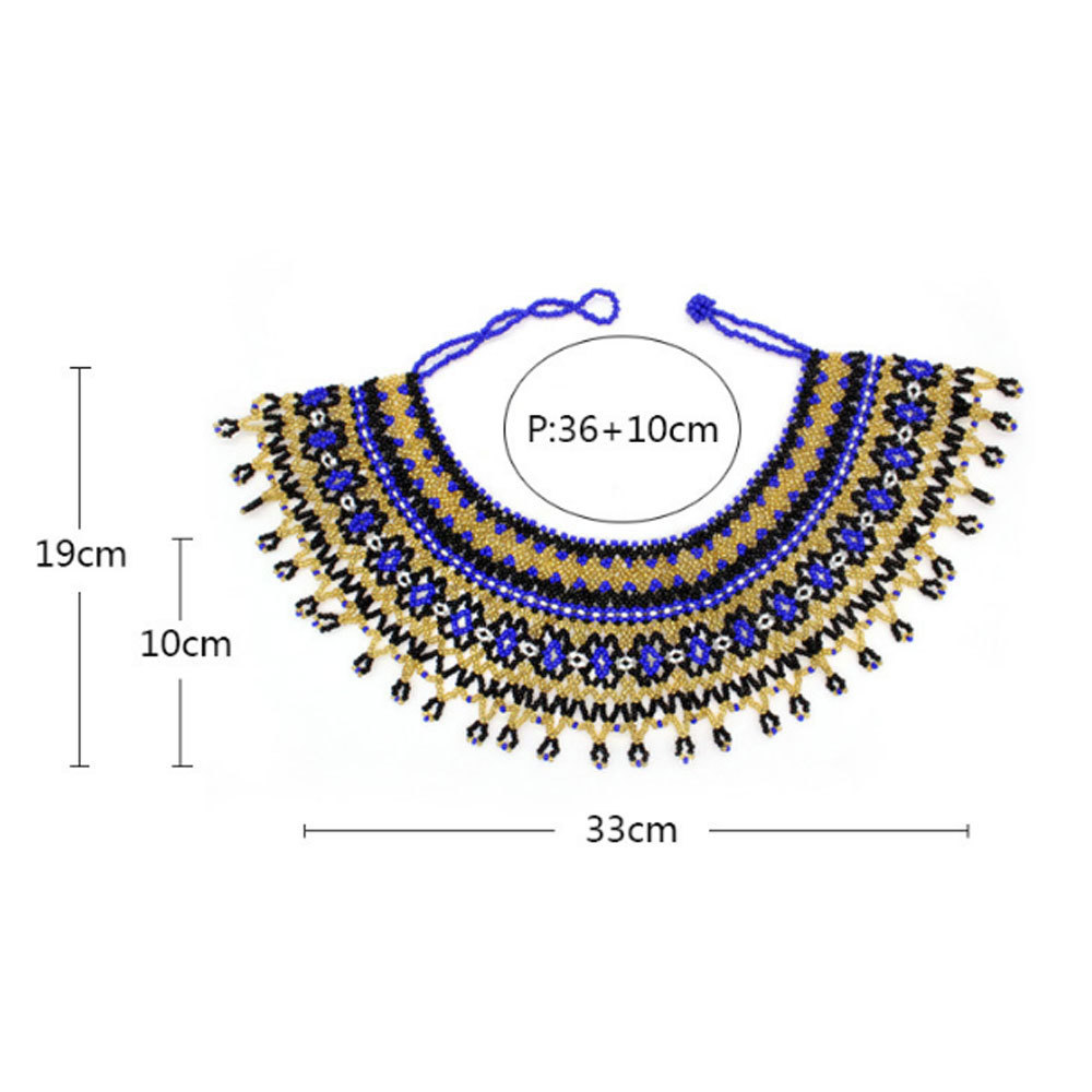 South African ethnic Jewelry Handbeaded African princess zulu beaded beadwork bib necklace choker jewelry