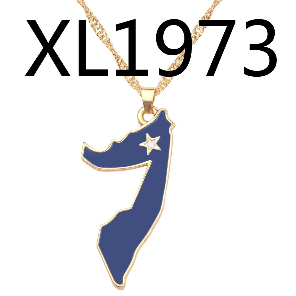 fashion brass alloy world map pendent necklace drop oil hip hop necklaces jewelry