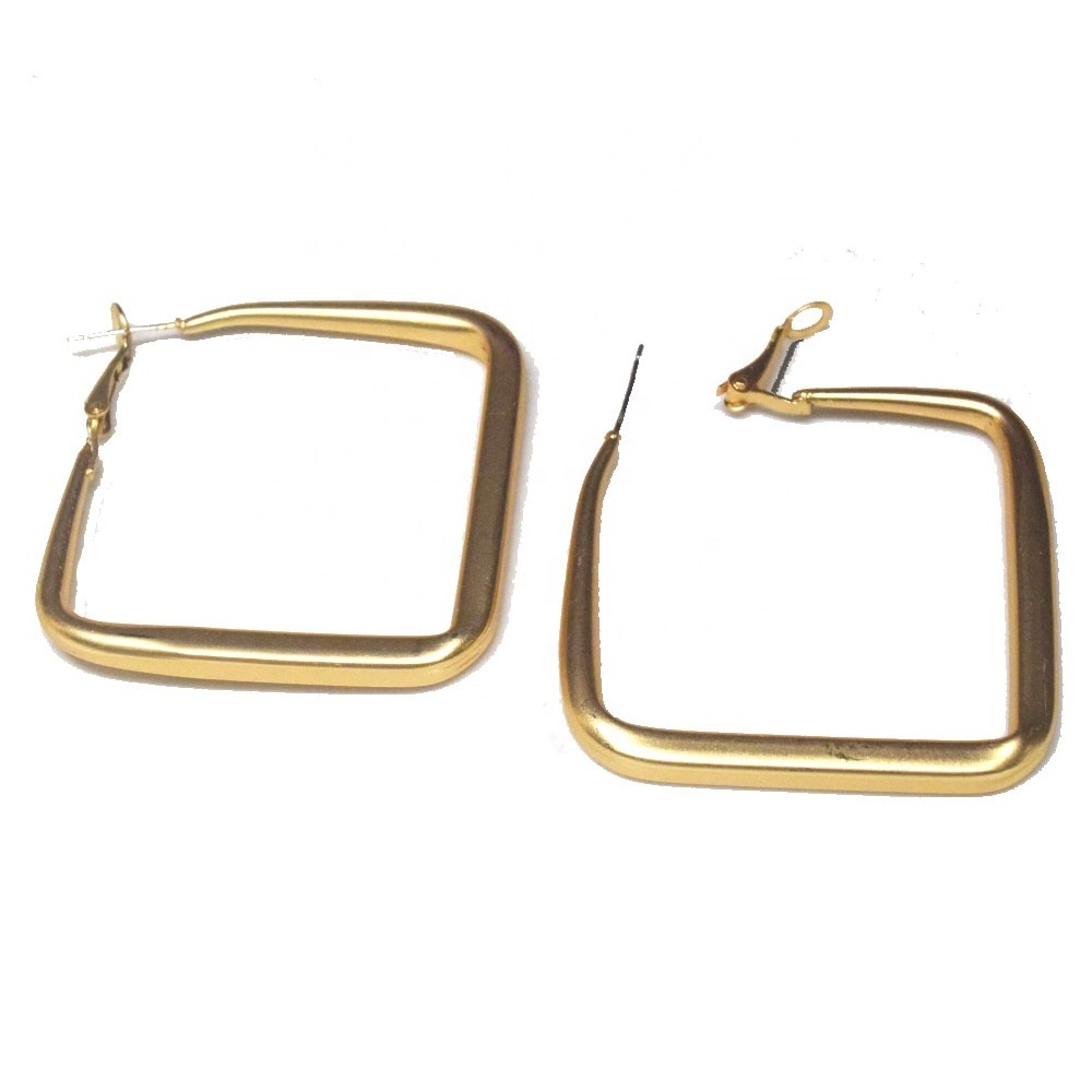 Western Bold Statement Geometric Square Dangle Drop creole earring Women earrings