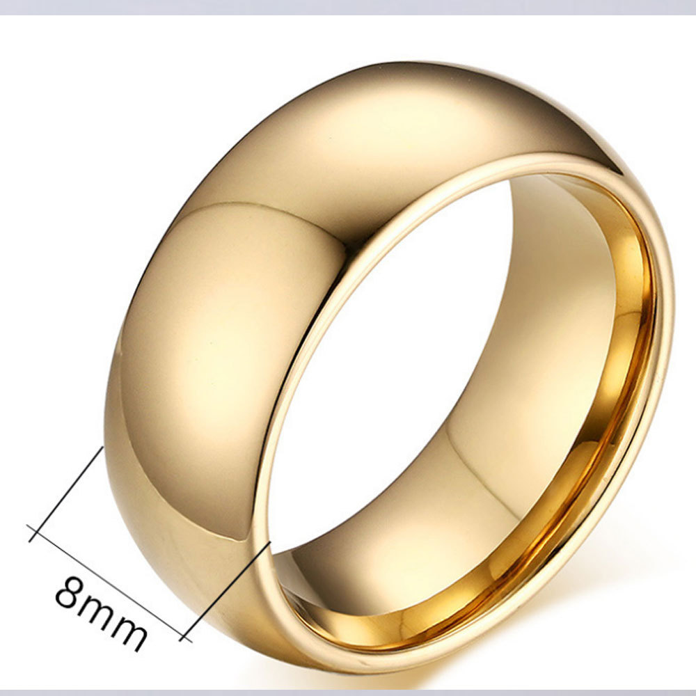 pure tungsten 18k gold plated brushed steel finger ring carbide steel Wolframe rings 4 6 8mm blank jewelry for women men