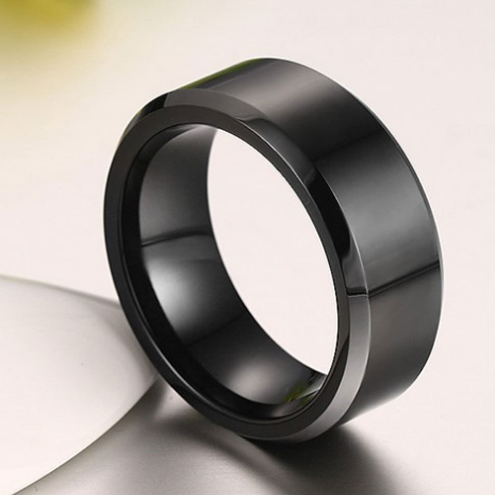 engraving 8mm black high quality manly bands tungsten carbide ring men's fashions