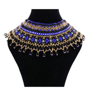 South African ethnic Jewelry Handbeaded African princess zulu beaded beadwork bib necklace choker jewelry