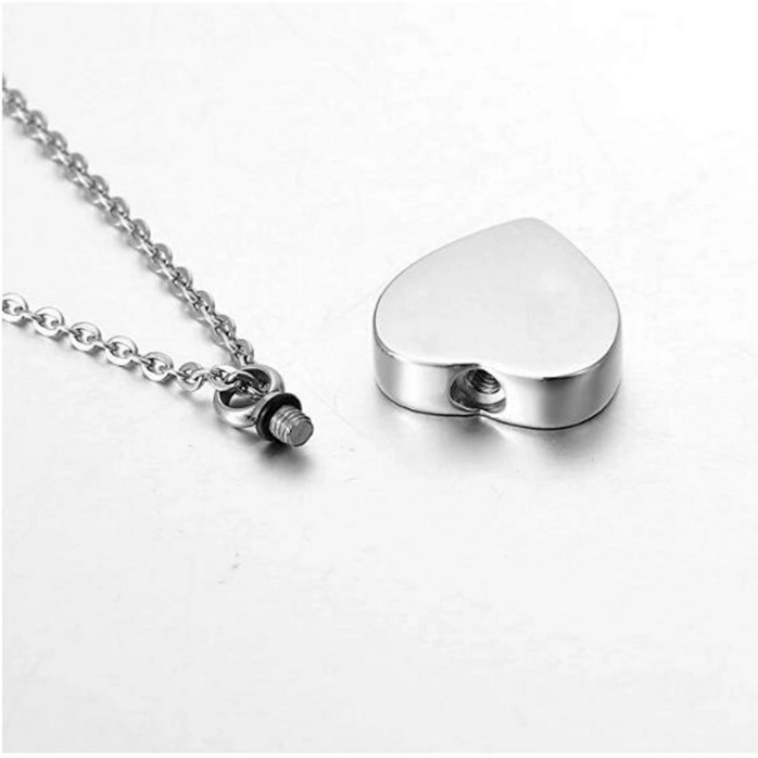 Stainless steel memory ayatul kursi necklace heart urn pendant locket with engraving words chain not included pendant only