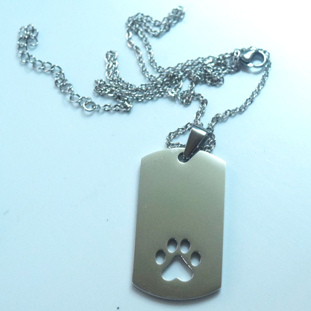 Stainless steel bear claw pendant necklace for men Chain Included and Engraving available