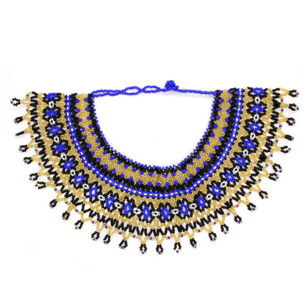 South African ethnic Jewelry Handbeaded African princess zulu beaded beadwork bib necklace choker jewelry