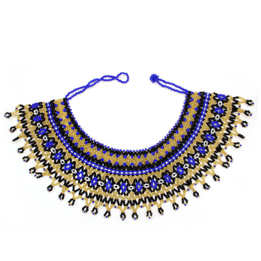 South African ethnic Jewelry Handbeaded African princess zulu beaded beadwork bib necklace choker jewelry