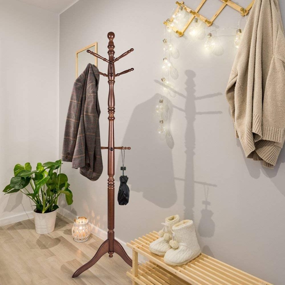 Free Standing  Tree Coat Hanger Holder Coat Hook Entryway Hall Tree