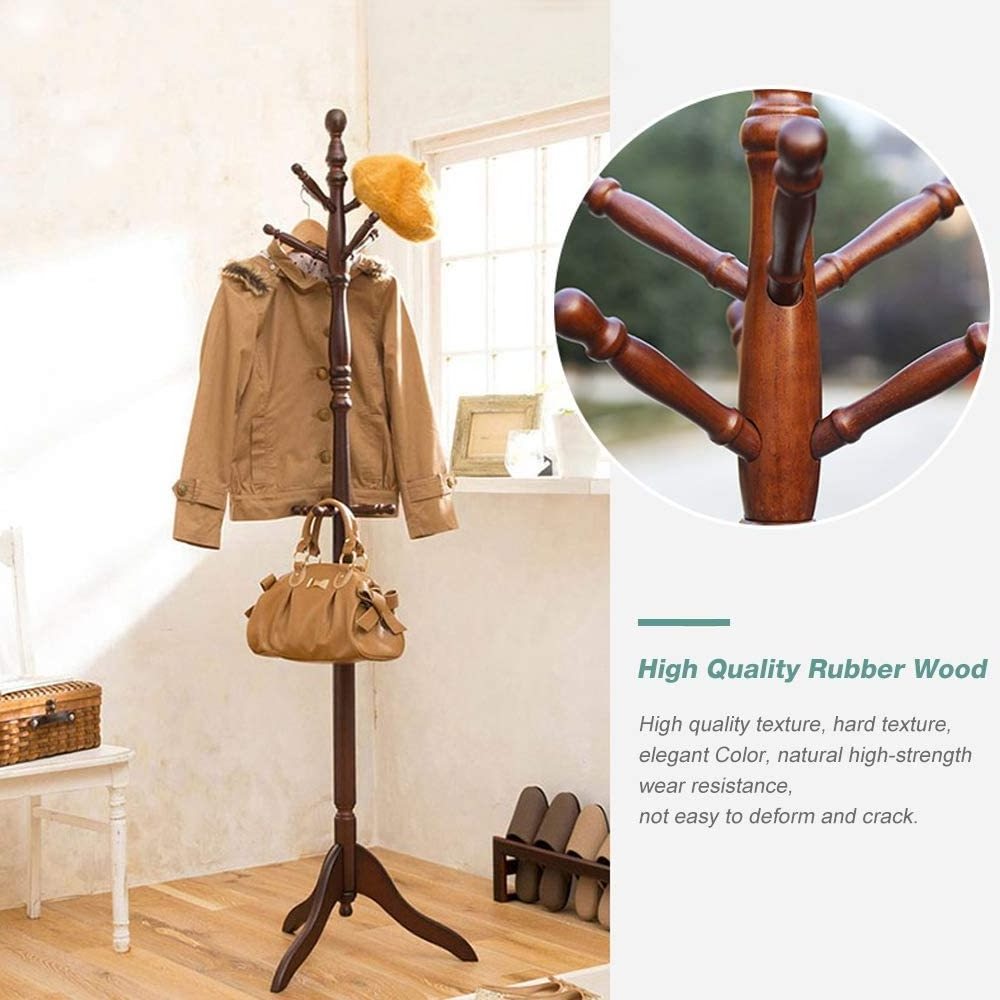 Free Standing  Tree Coat Hanger Holder Coat Hook Entryway Hall Tree