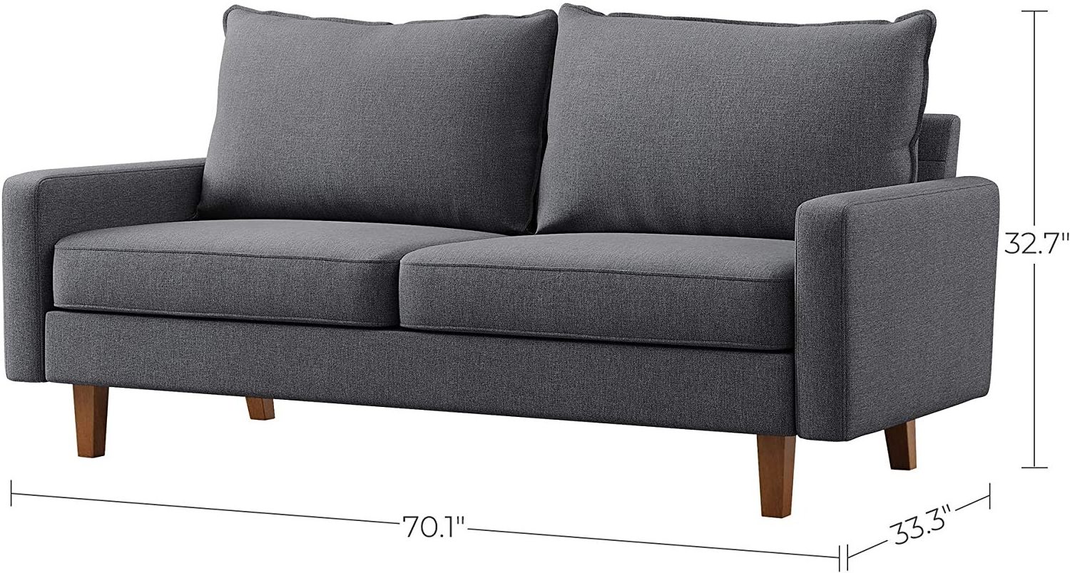 Couch with Solid Wood Frame and Breathable Linen Fabric