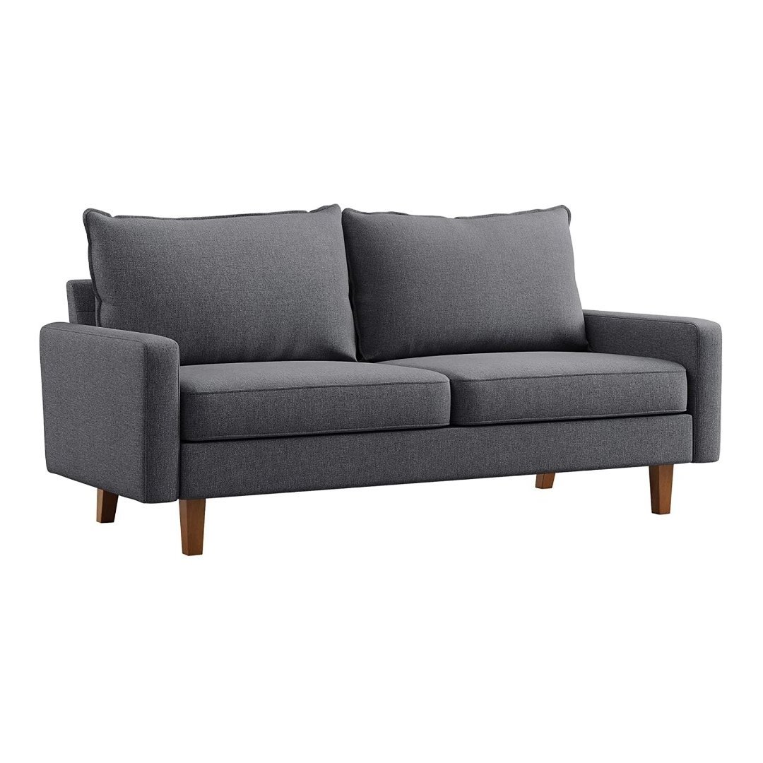 Couch with Solid Wood Frame and Breathable Linen Fabric