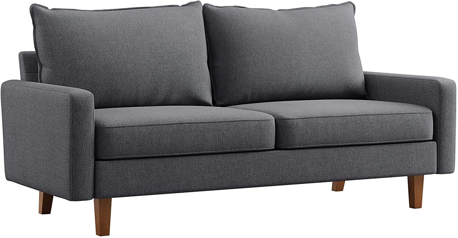 Couch with Solid Wood Frame and Breathable Linen Fabric